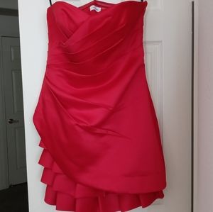 Satin Strapless Tiered